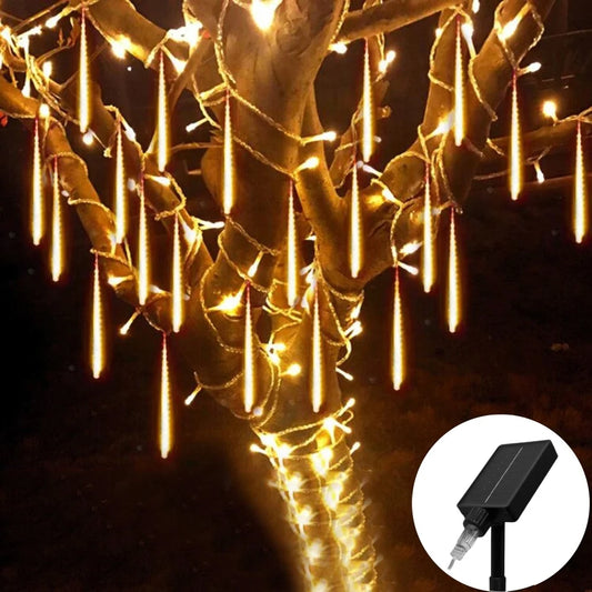 Luces LED Efecto Lluvia con Placa Solar