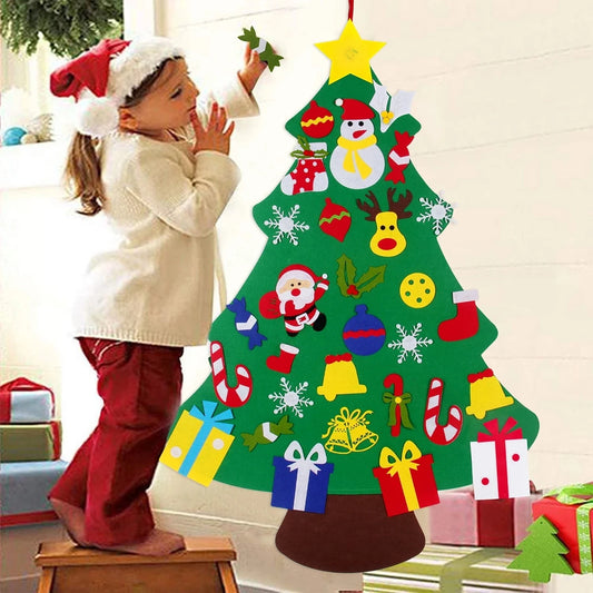 Kids DIY Felt Christmas Tree Merry Christmas Decorations For Home 2025 Christmas Ornaments Navidad 2026 New Year Gifts Xmas Tree